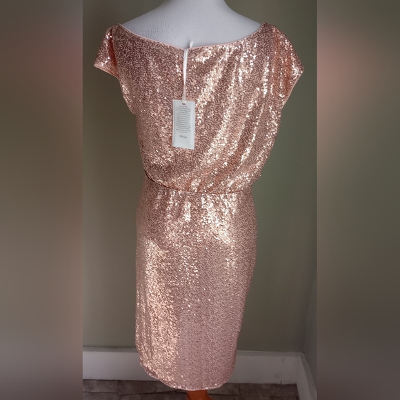 NWT Grace Karin Sequin Off shoulder Ruched Champagne Dress Size M Medium - Picture 8 of 8